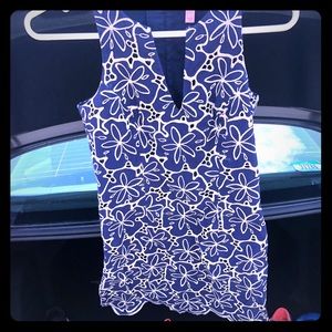 LILLY PULITZER BLUE and GOLD SUMMER DRESS